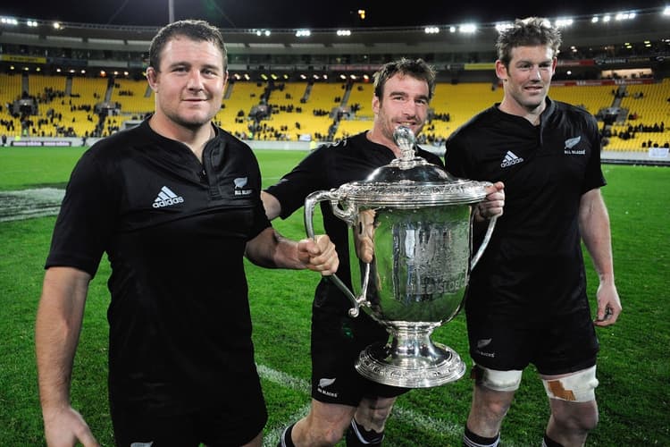 Former All Black Tom Donnelly (right) is one of several New Zealanders in the Wallabies' system trying to bring the Bledisloe to Australia. Photo: Getty Images