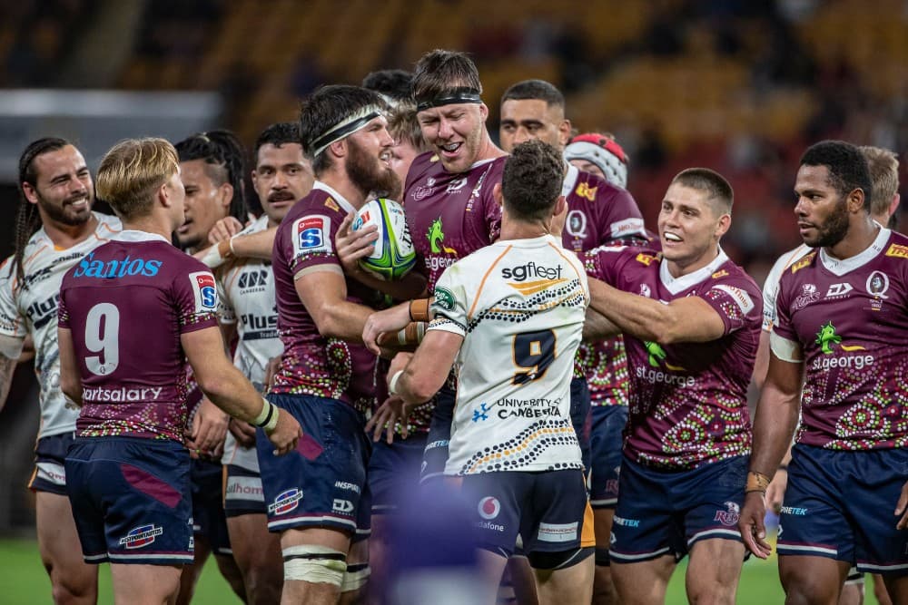 Angus Blyth is straight out of the James Bond series with his Jaws-esque smile. Photo: Queensland Reds Media