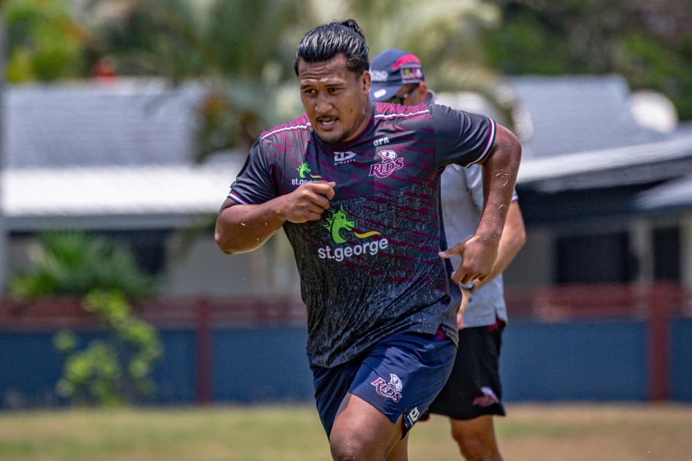 Brandon Paenga-Amosa will consult a surgeon on Monday to determine the extent of an ankle injury. Photo: QRU Media/Brendan Hertel