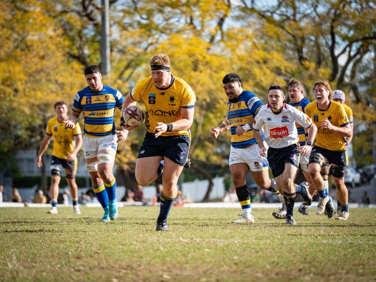 Bond University prop Harrison Usher on the charge against Easts in the preliminary final