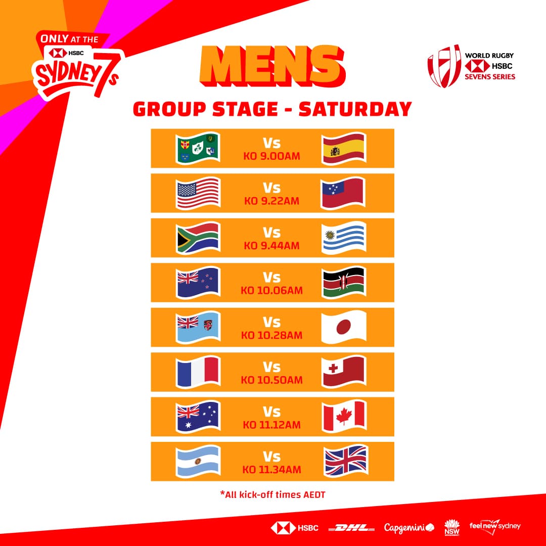 Saturday Men's Schedule