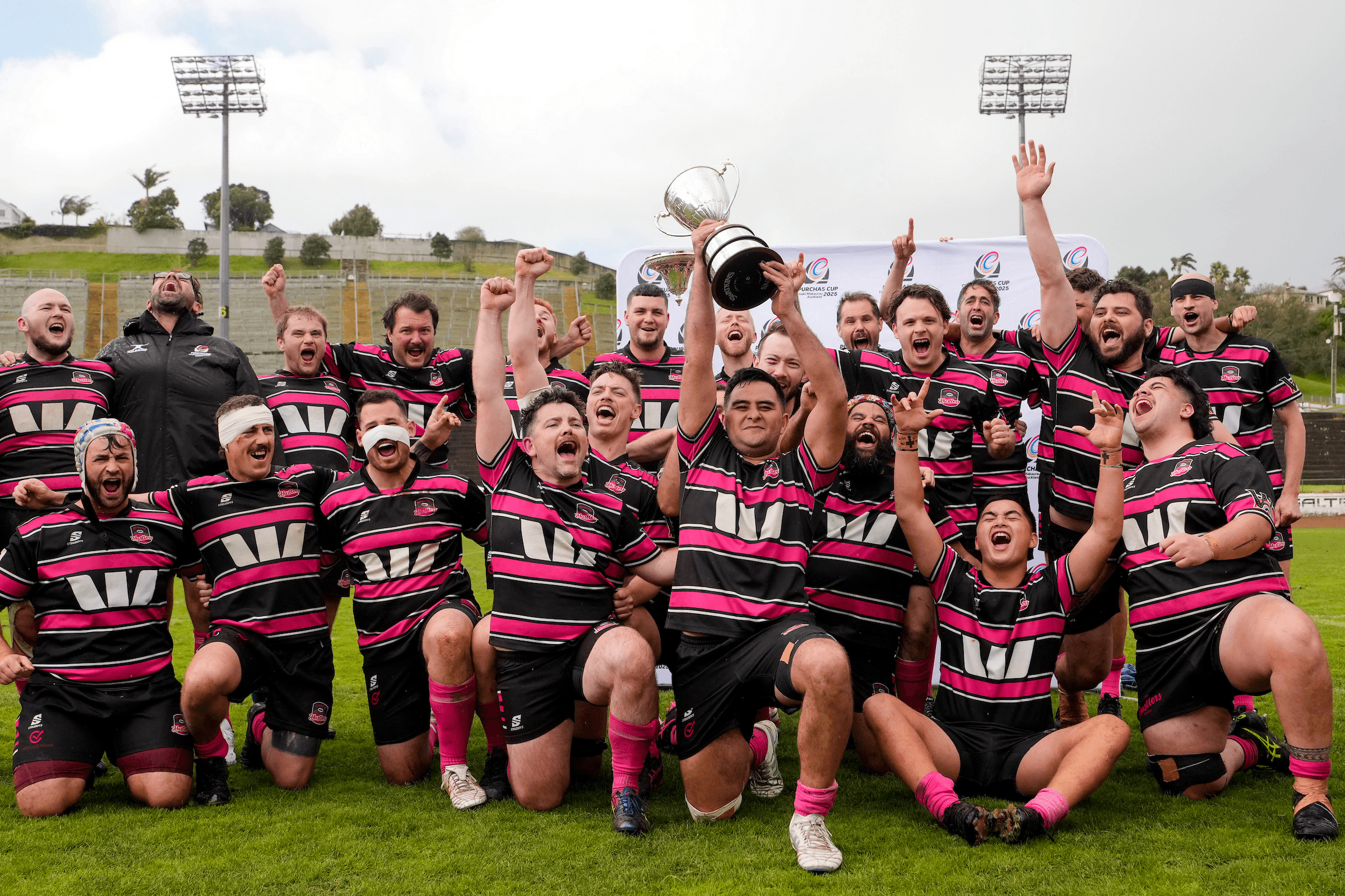 The Brisbane Hustlers have won the 2025 Purchas Cup in New Zealand. Source: Blake Armstrong / Armstrong Photography NZ