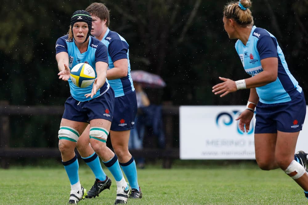 Emily Chancellor passes the ball during a Waratahs-Brumbies trial. Photo: Karen Watson