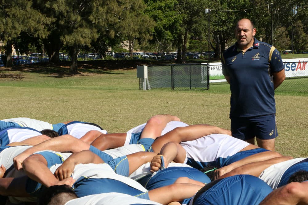 Mario Ledesma kept a watchful eye over the U20s scrum. Photo: ARU Media