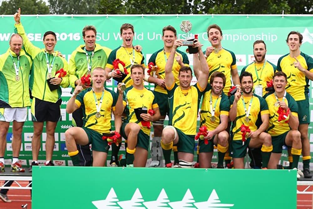 The men's Uniroos won the World University Sevens Championships. Photo: Capture the Event