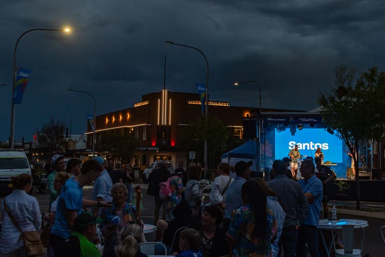 A street party launches the 2025 Santos Festival of Rugby in Narrabri. Photos: Stephen Tremain