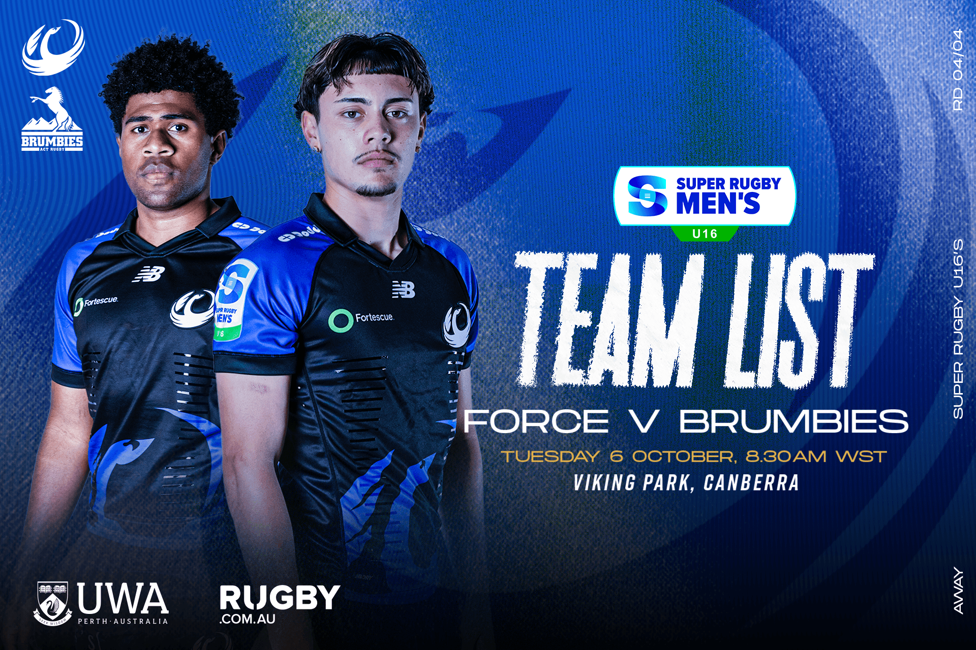 Force U16s make changes for Saturday clash with Victoria