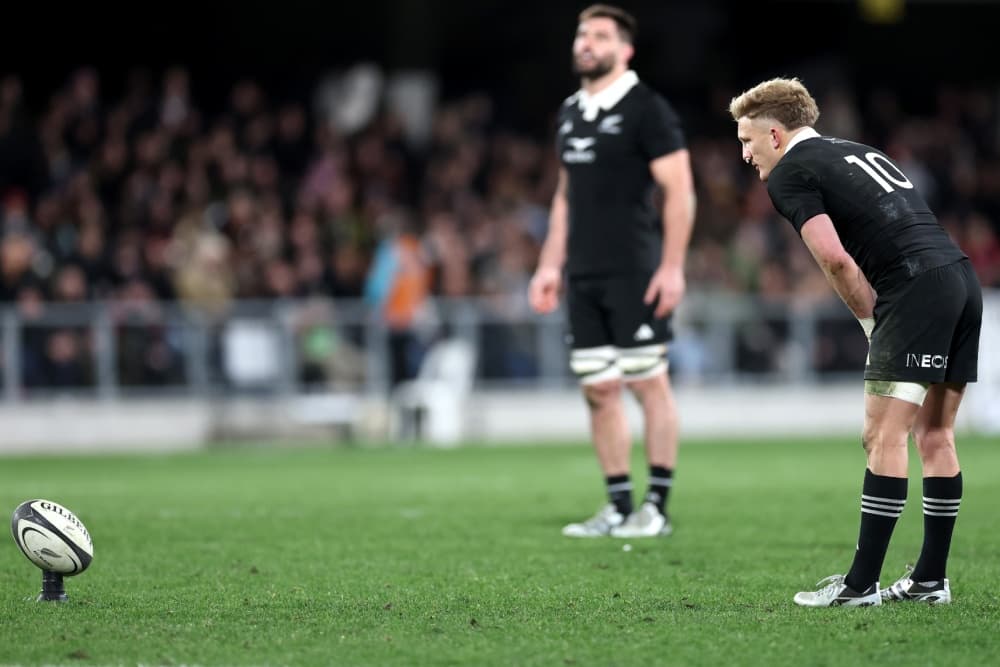New Zealand Rugby will have the shot clock on the big screens for Saturday's second Test after Damian McKenzie's timed out effort last week. Photo: Getty Images