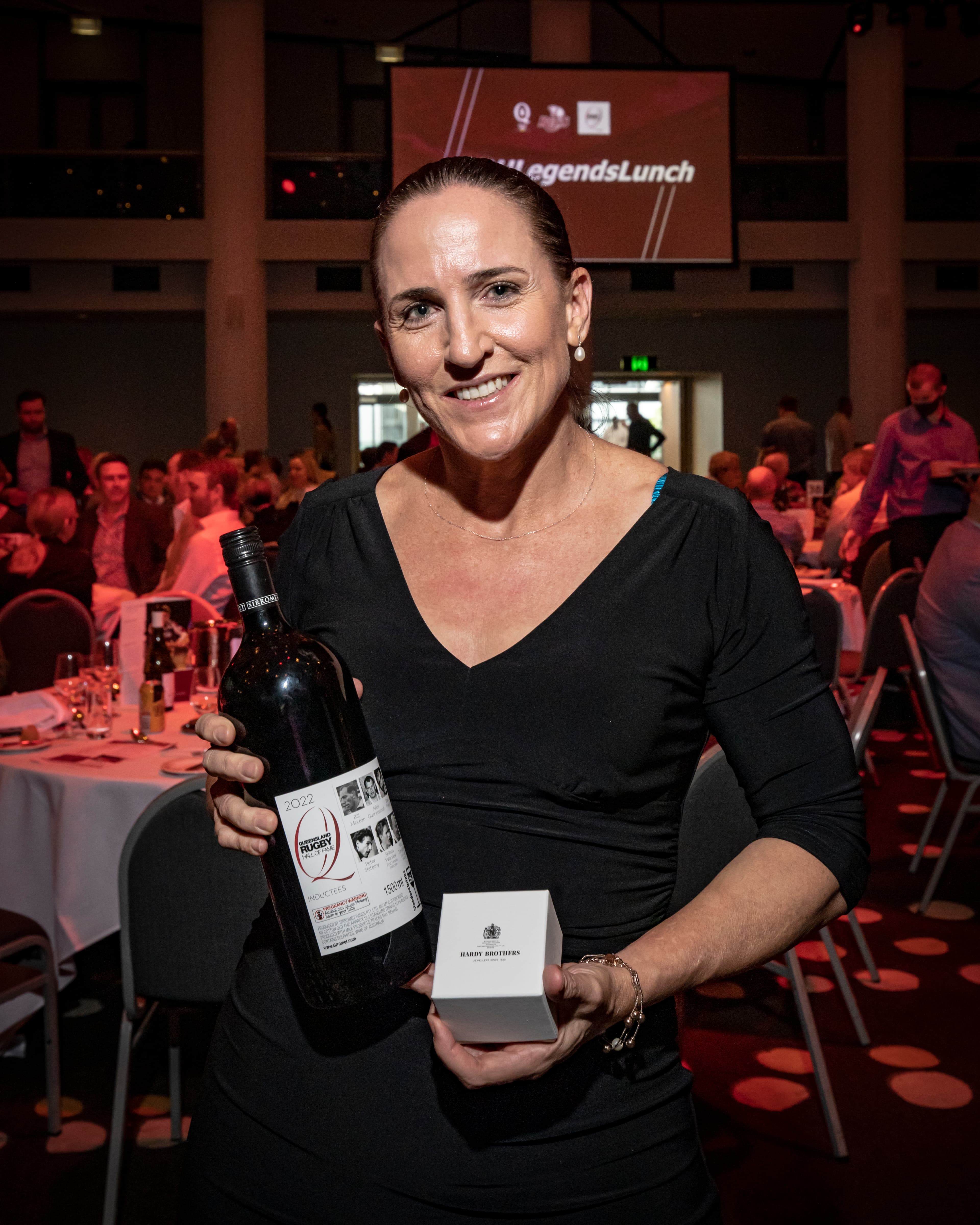 Selena Worsley after being inducted into the Queensland Rugby Hall of Fame in 2022. Photo: Brendan Hertel, QRU