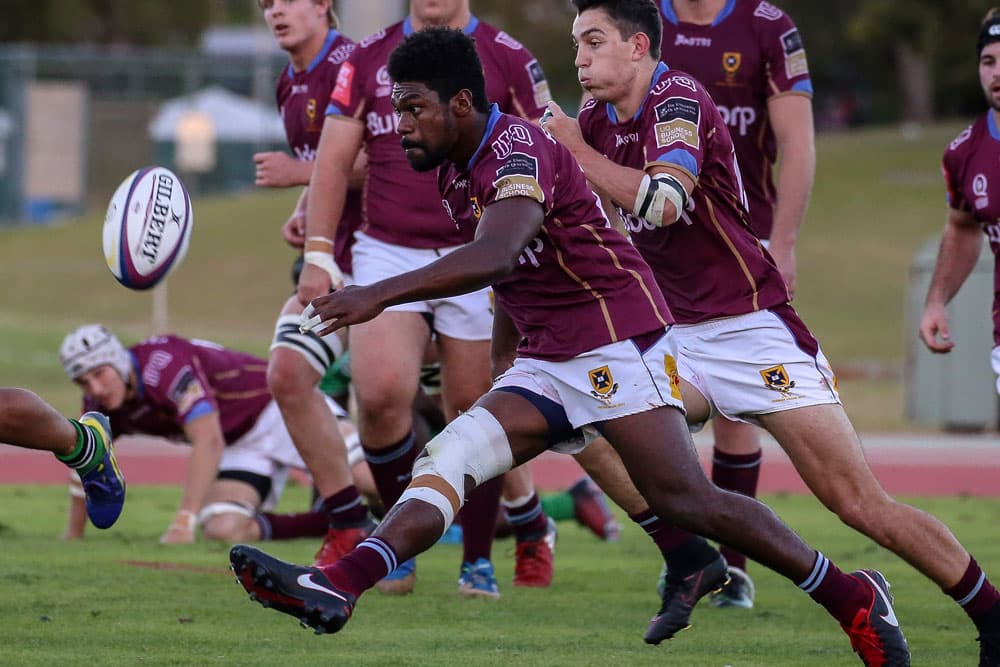 Moses Sorovi crossed for UQ. Photo: QRU Media