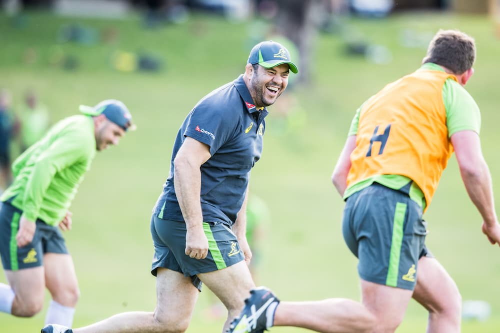 Man of many tricks... Coach Cheika in the thick of it. Photo: ARU Media/Stuart Walmsley