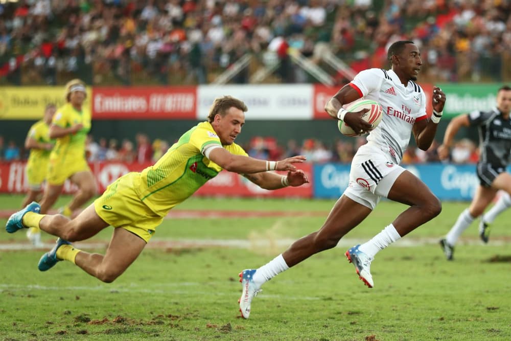 Perry Baker and USA sunk Australia at the death in their Cup semi final. Photo: World Rugby