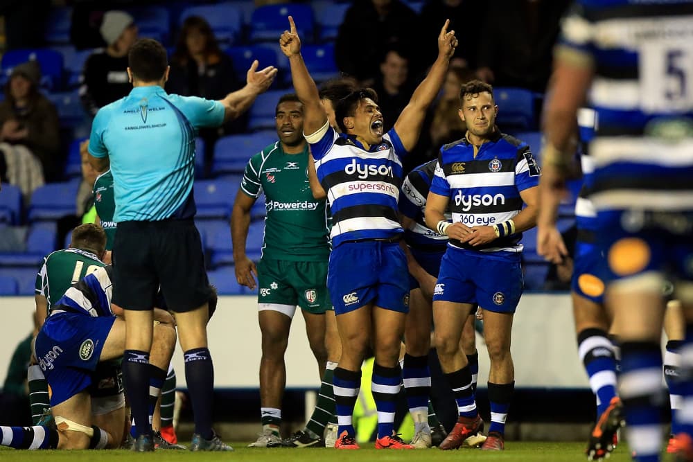 Ben Tapuai was a happy man after Bath's win over London Irish. Photo: Getty Images