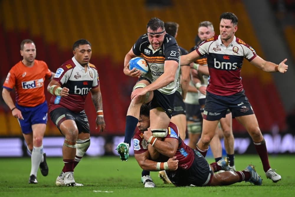 ACT Brumbies coach Stephen Larkham is playing the long game as he looks to ease Wallaby Nick Frost back into action. Photo: Getty Images