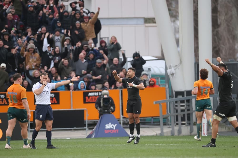 New Zealand playmaker Richie Mo'unga said Tuesday that he can imagine playing in Japan "until I retire". Photo: Getty Images