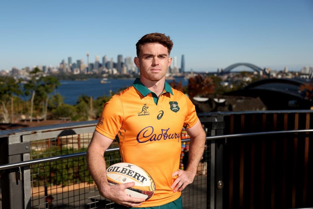 Andrew Kellaway can see the funny side of his collision with Joseph-Aukuso Suaalii. Photo: Getty Images