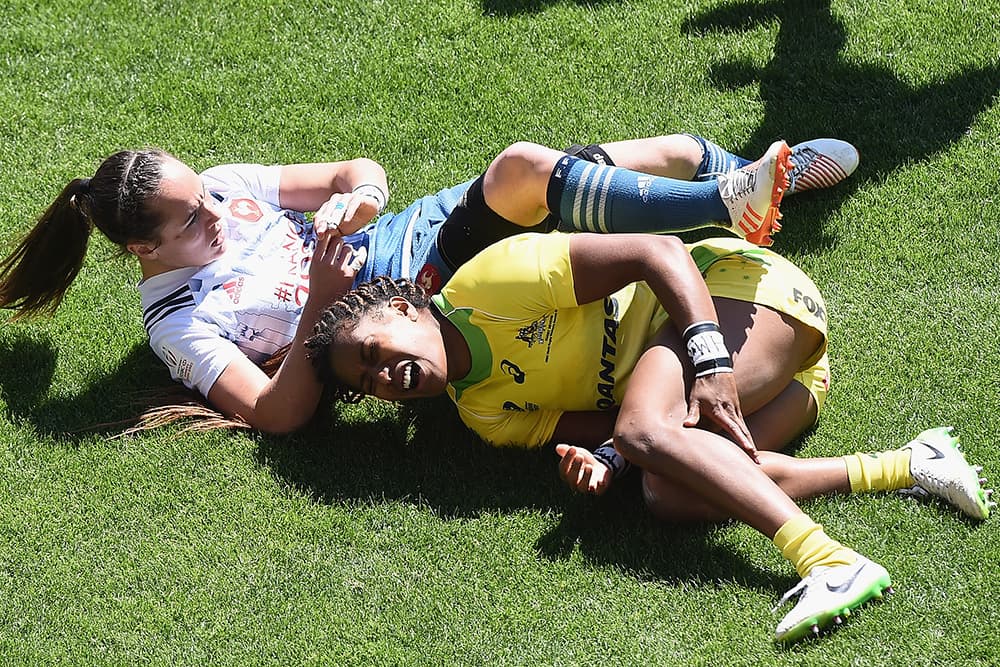 Ellia Green injured an ankle in the quarter final win over France at Kitakyushu. Photo: Getty Images