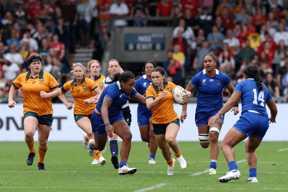 Desiree Miller scored a first-half hat-trick against Samoa at the 2025 World Cup. Source: Getty