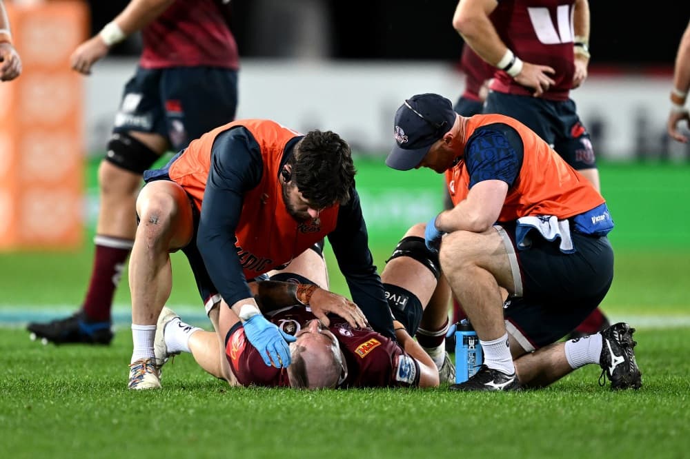 Connor Vest has opened up about life under new coach Les Kiss and the broken neck that left the Queensland Reds enforcer pondering his future. Photo: Getty Images