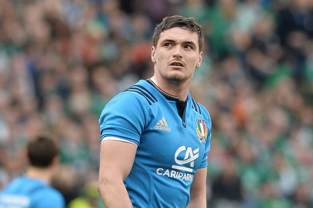 Carlo Canna will replace injured fly-half Tommaso Allan for Italy's clash against France. Photo: AFP.