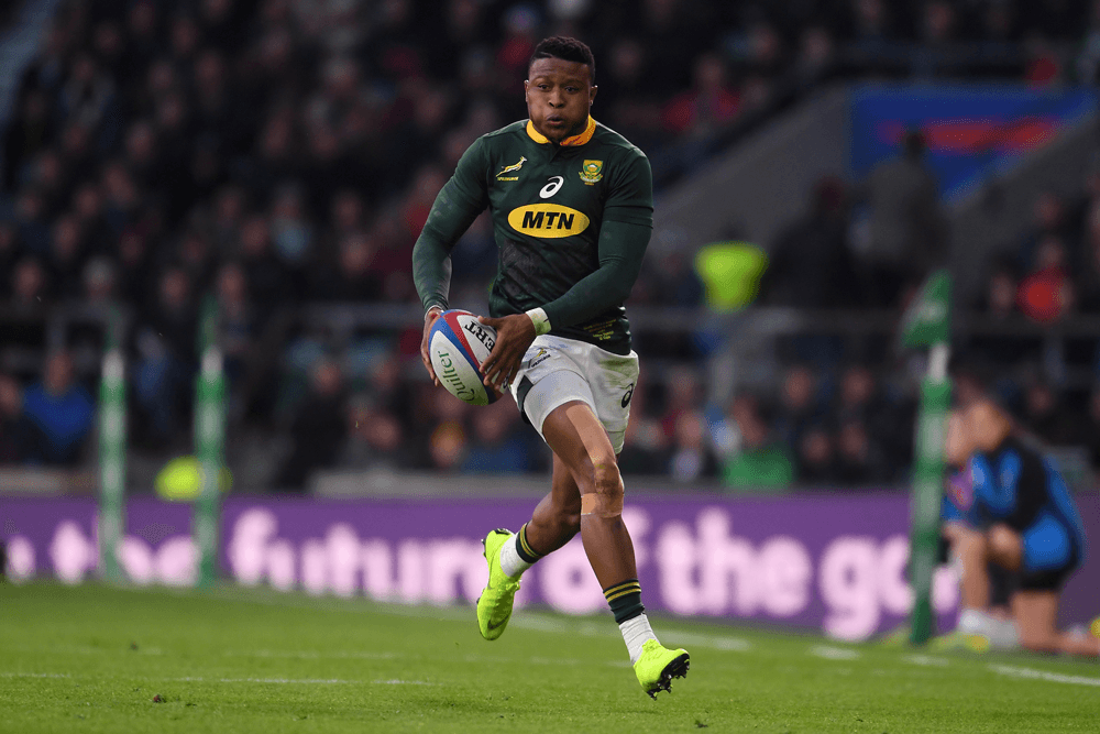 Aphiwe Dyantyi has been ruled out of the Rugby Championship opener. Photo: Getty Images