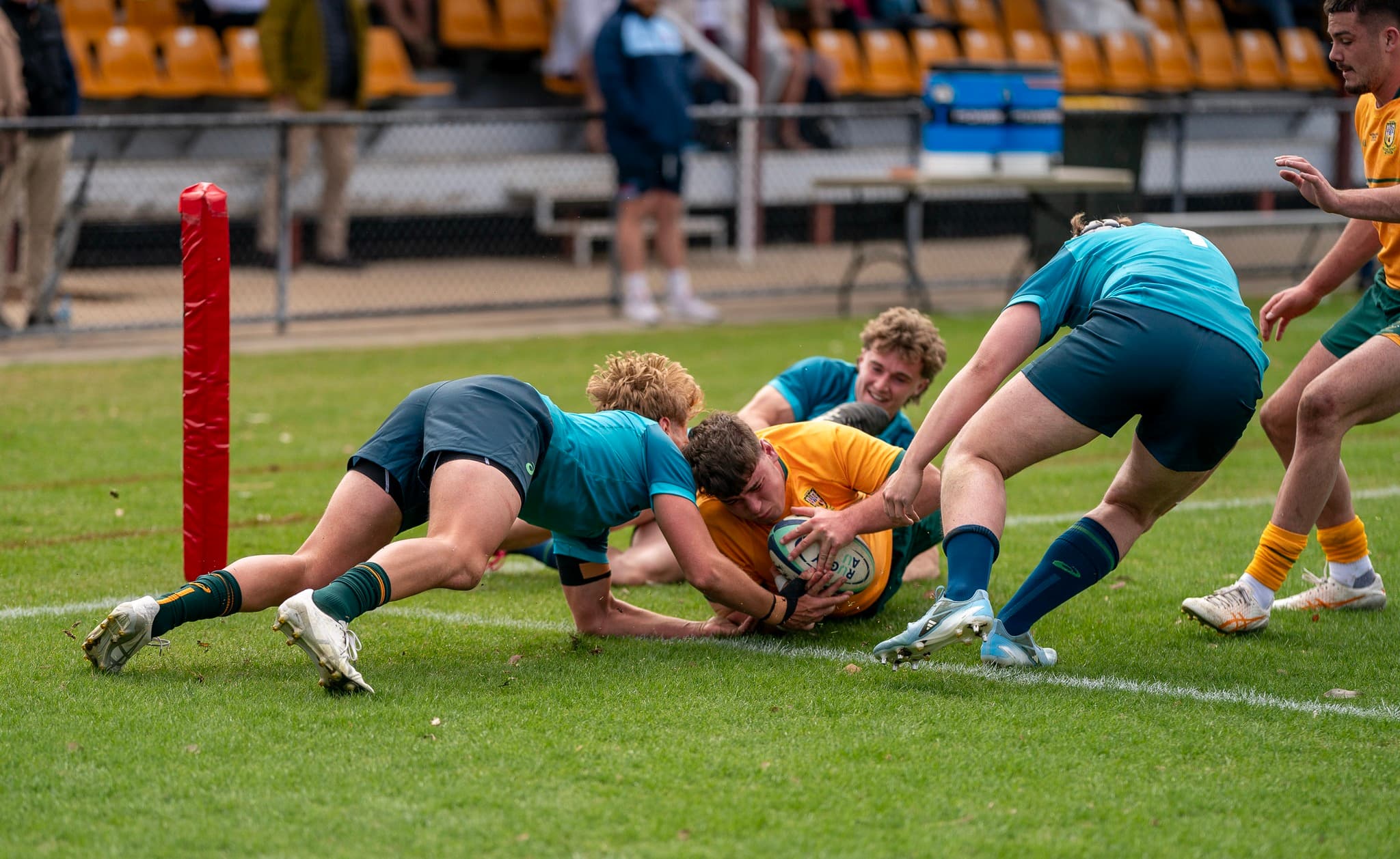 Australian Schools cross against Australia U18 Green during September's three-way trial in Canberra. Picture: Australian Schools Rugby