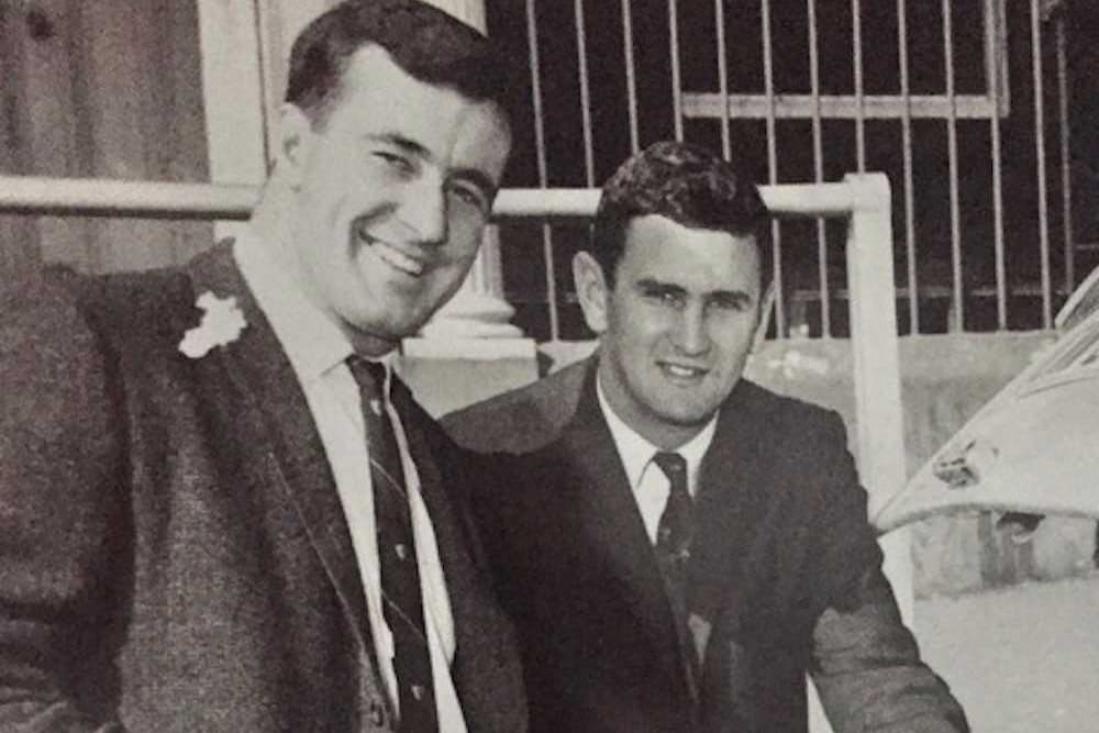 The late Ross Turnbull and teammate Mike Jenkinson pictured before departing on a Wallabies tour. Photo: Supplied