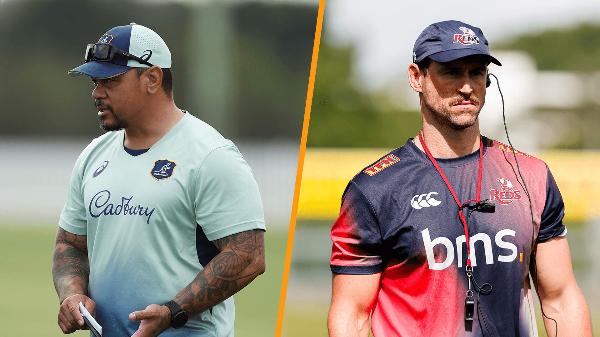 John Ulugia (left) has extended his time as Wallabies' scrum coach, while Jonny Fisher will link up with the national set up the July Nations Championship Tests. Photo: Getty Images