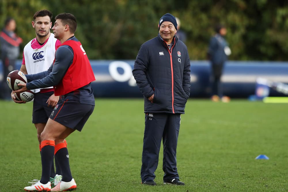 Eddie Jones watches on during England training. Photo: Getty Images.