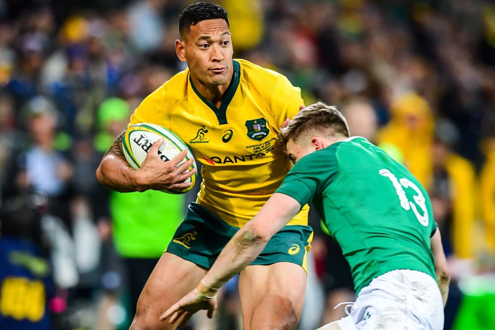 Israel Folau was shut down by Ireland in Melbourne. Photo: RUGBY.com.au/Stuart Walmsley