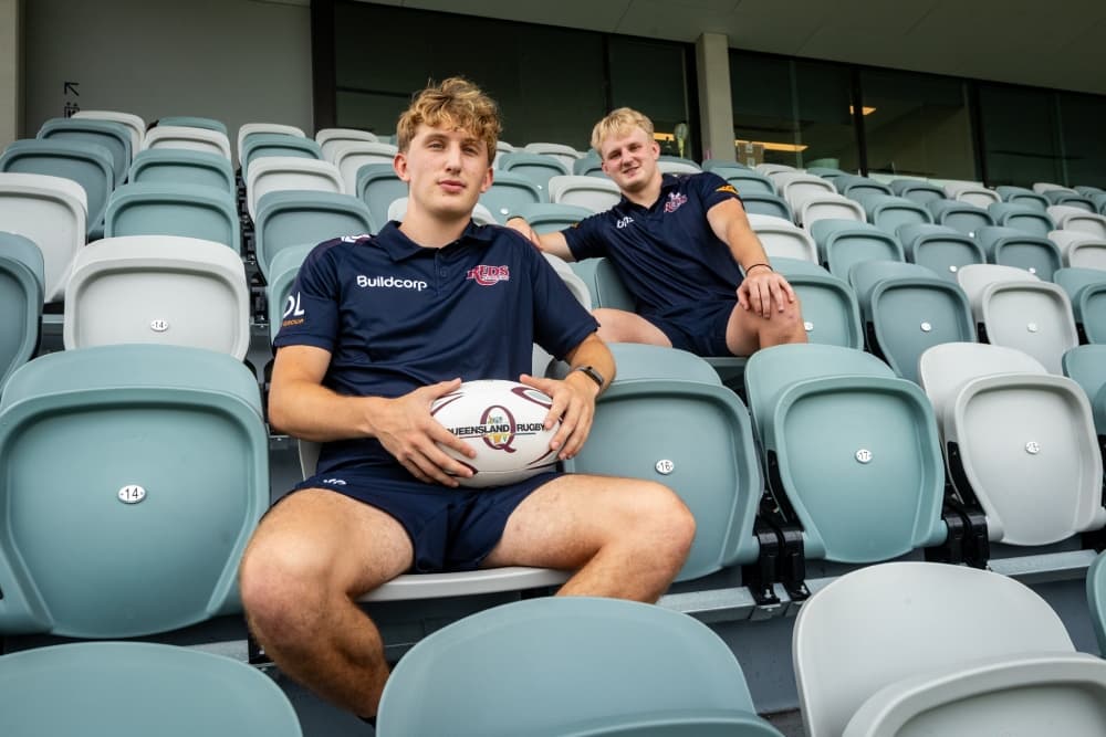 Nic Lynagh (left) is excited to link up with brother Tom (right) at the Queensland Reds. Photo: Reds Media Unit