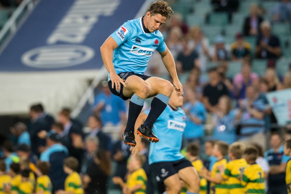 Michael Hooper was high flying for the Waratahs on Saturday. Photo: RUGBY.com.au/Stuart Walmsley