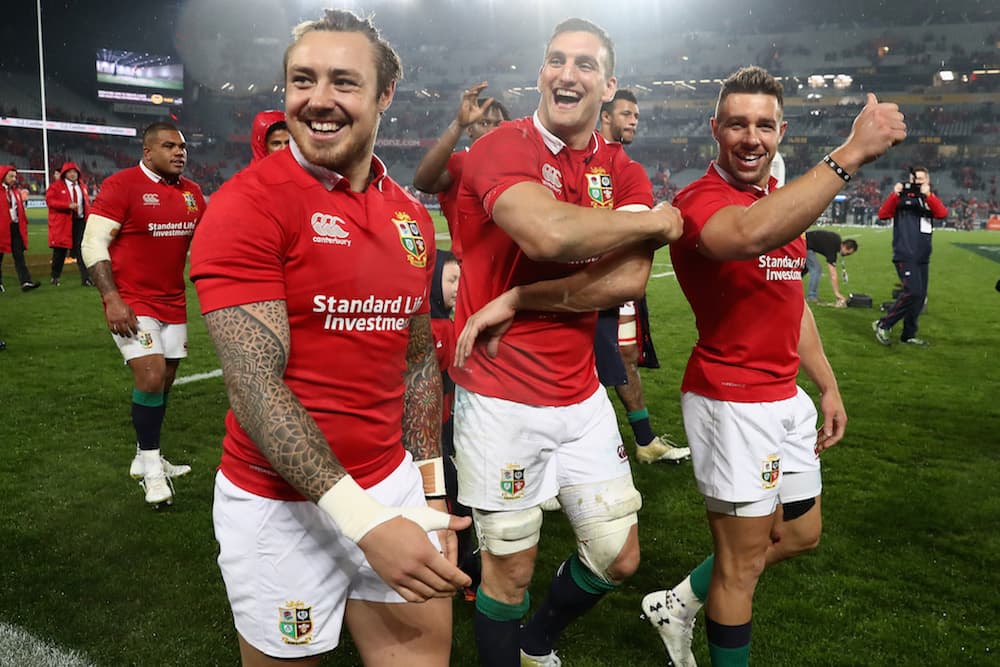 Lions players after drawing the series with New Zealand in 2017. Photo: Getty Images