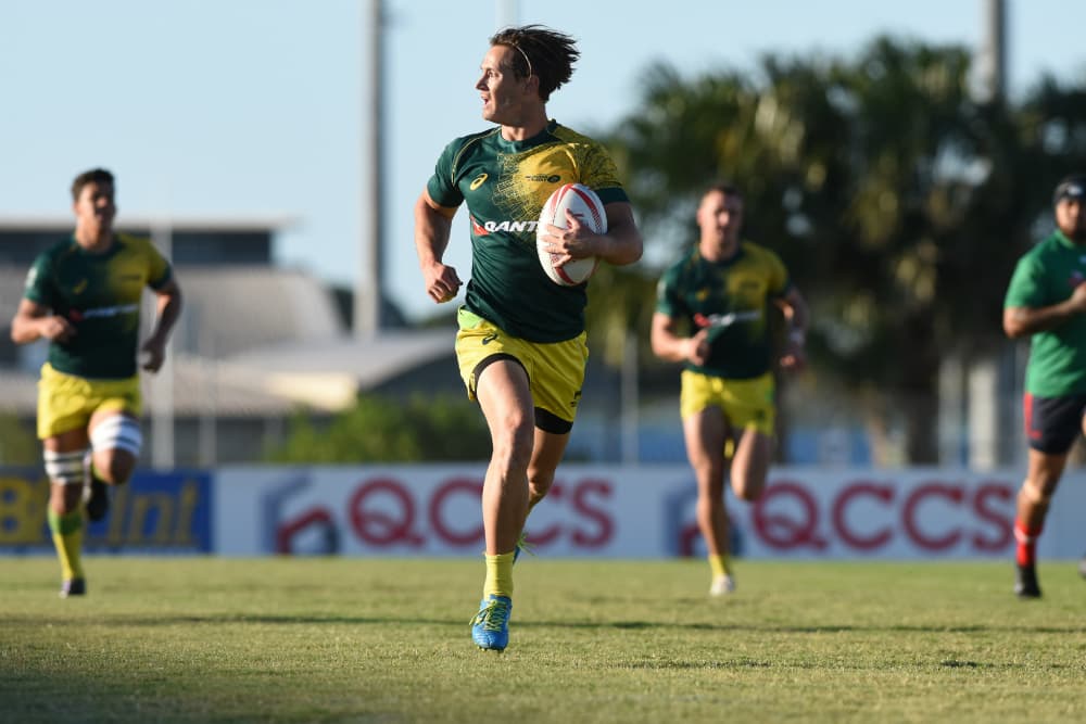 Nicky Price and the Aussie Sevens squad are off to a flying start in Mackay. Photo: Ben Dolphin