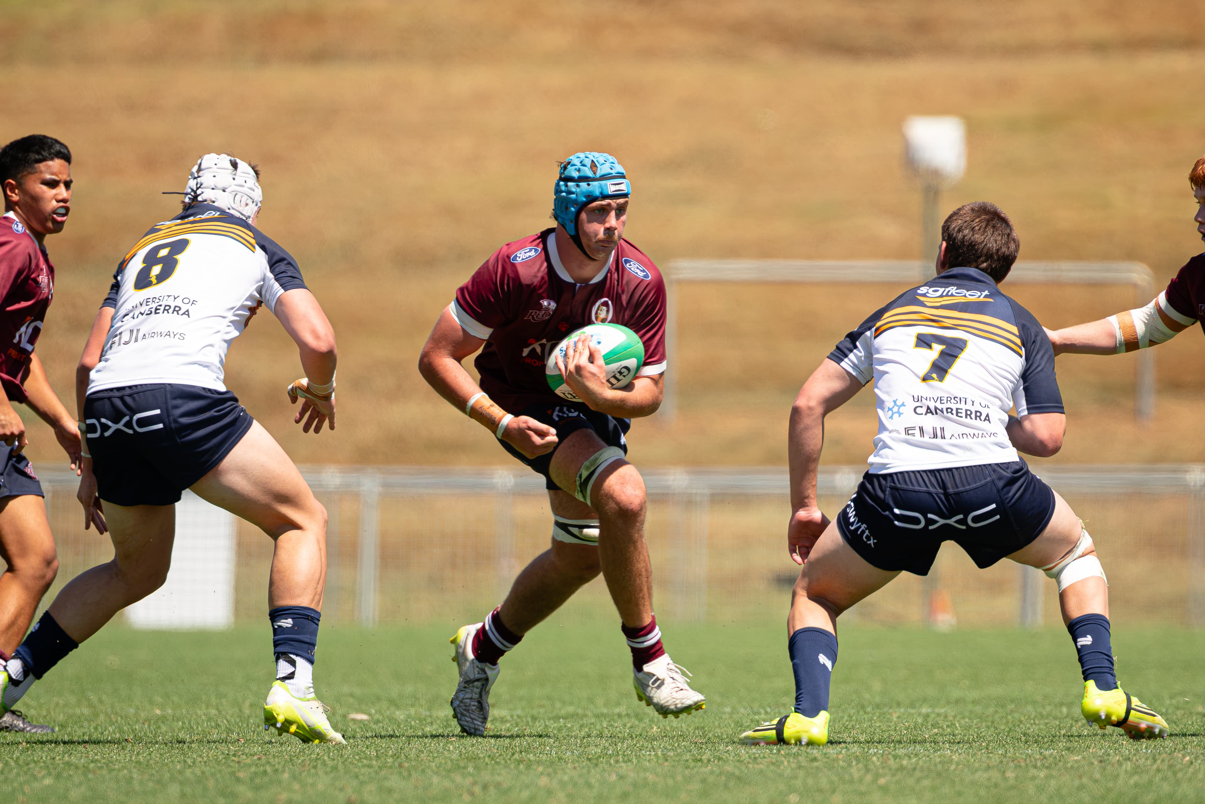 Reds U16s captain Toby Bretherton on the charge against the ACT Brumbies