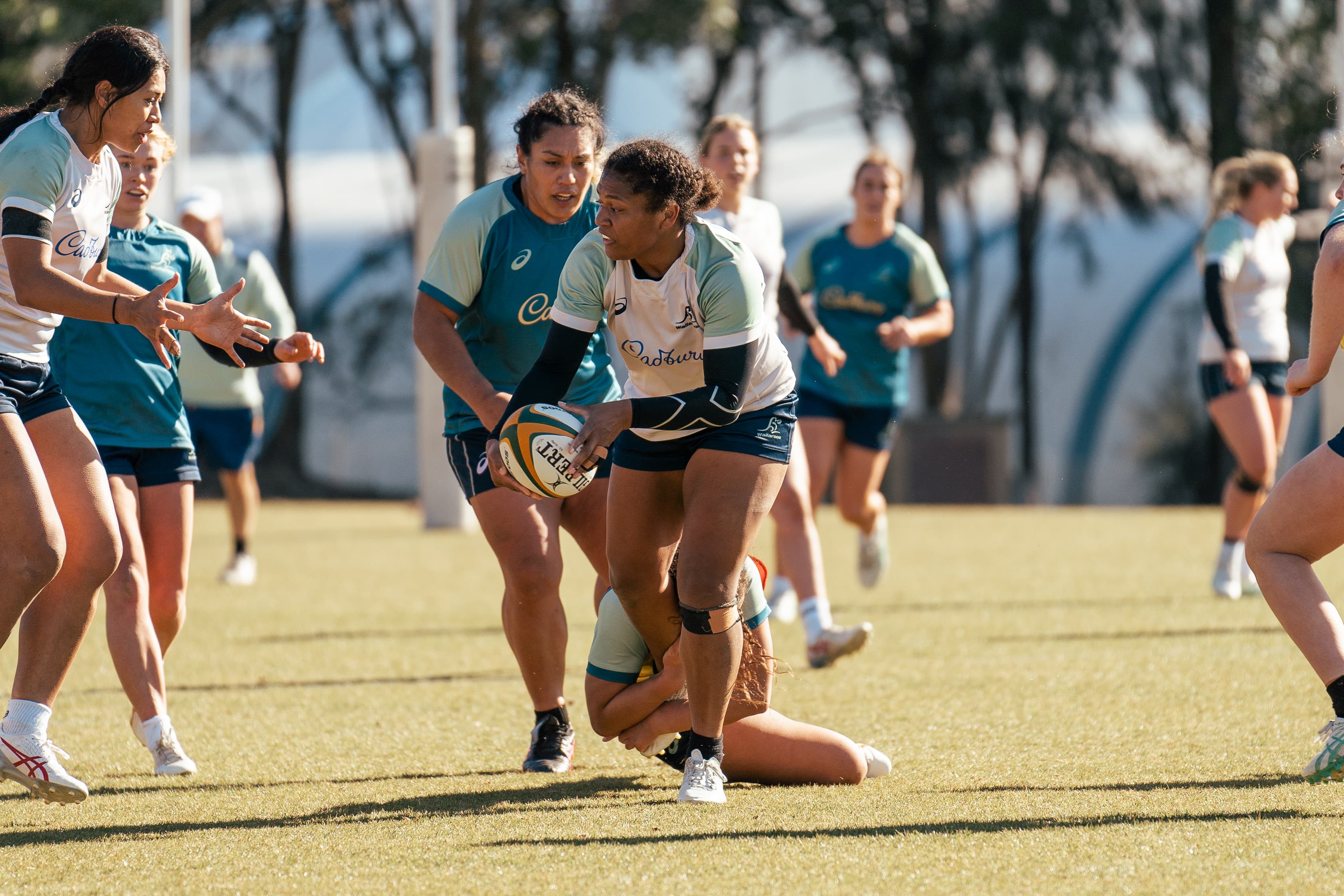 Tabua Tuinakauvadra in action during last week's internal Wallaroos trial match in Canberra.