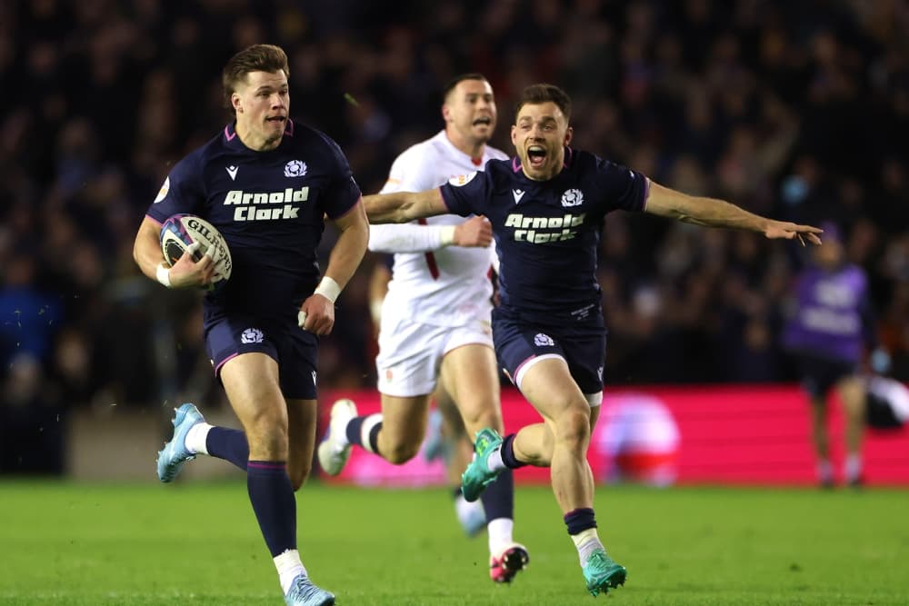 Huw Jones is quickly establishing himself among the greats of Scottish Rugby. Photo: Getty Images