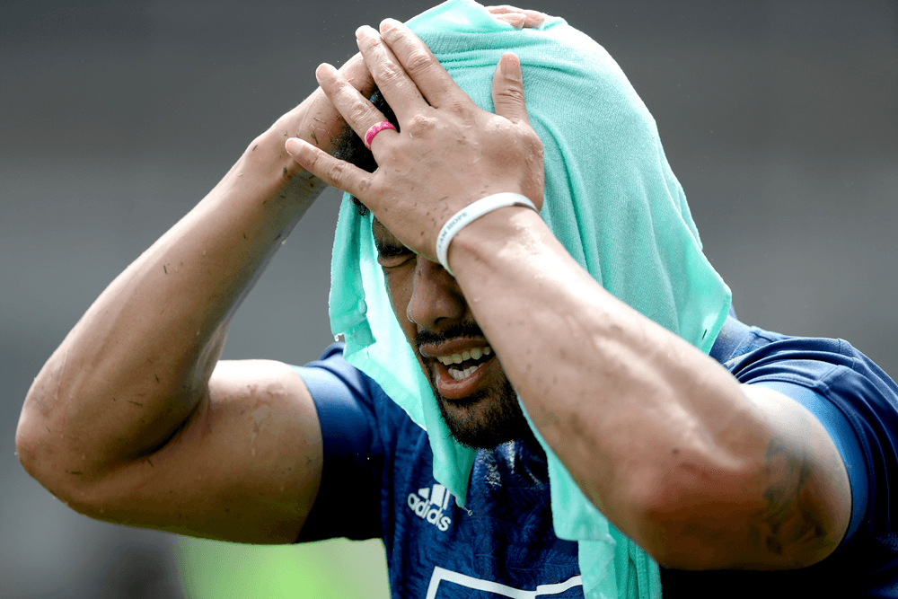 The All Blacks trained in brutal conditions in their first session in Japan. Photo Getty Images