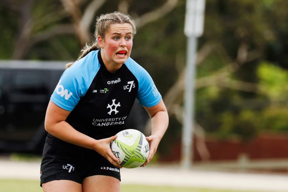 The University of Canberra will be out to hold their place in the top four when they host the final round of the Aon Uni 7s this weekend. Photo: Karen Watson 