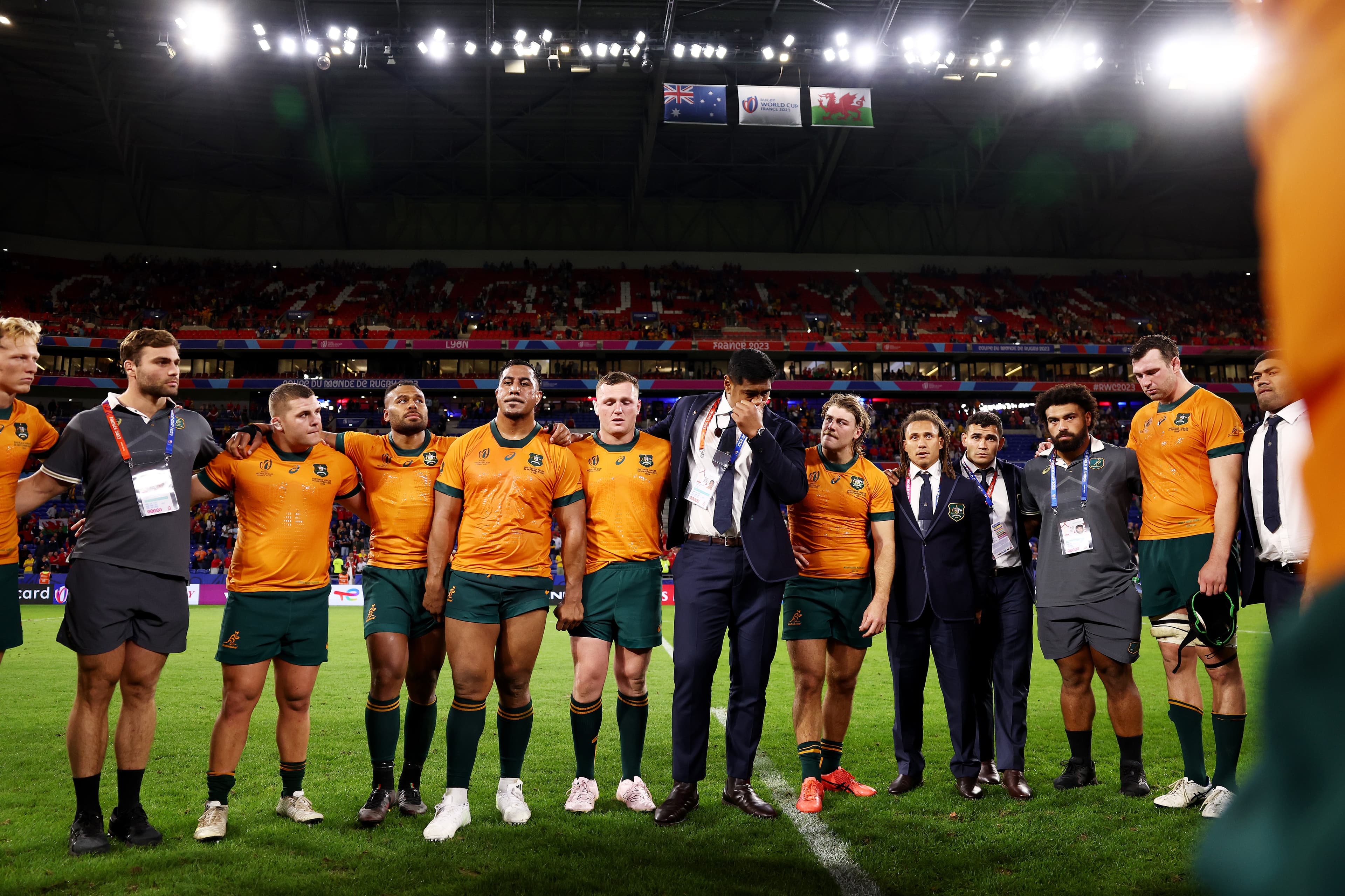 The Wallabies were shattered after their defeat to Wales. Photo: Getty Images
