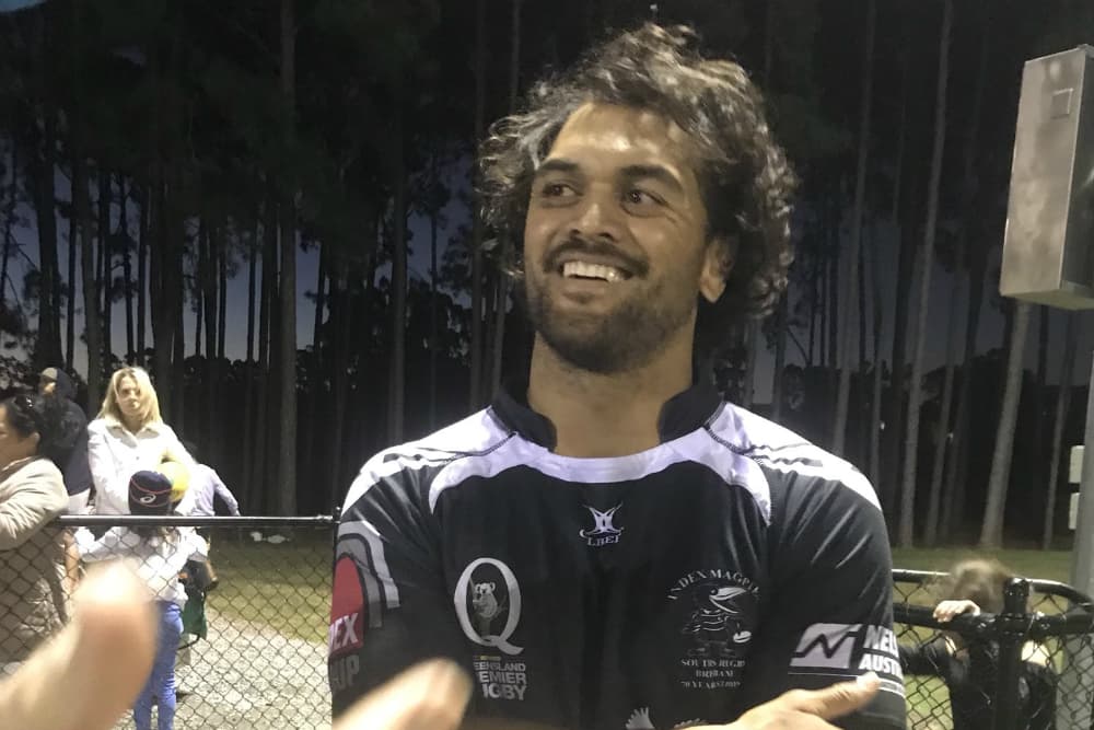 Karmichael Hunt speaks after returning for Souths in club rugby. Photo: RUGBY.com.au/Sam Phillips