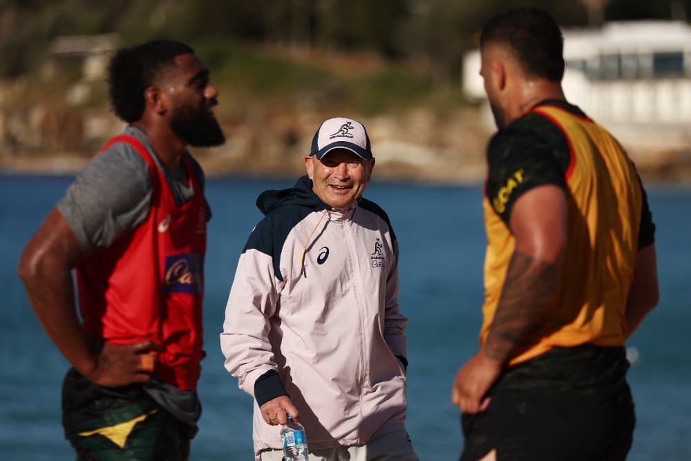 Eddie Jones looks over Wallabies hopefuls ahead of Sunday's squad naming. Photo: Getty Images