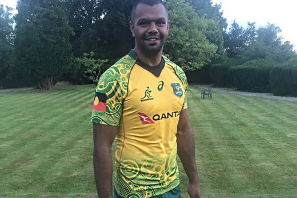 Kurtley Beale has revealed the Wallabies Indigenous jersey. Photo: Twitter