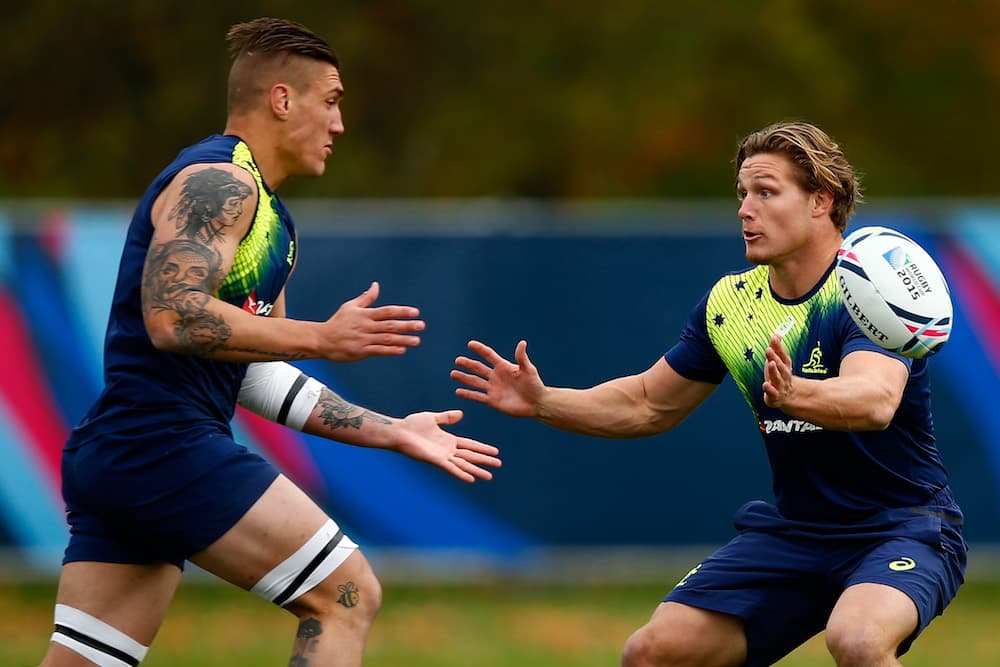McMahon and Hooper at the Rugby World Cup in England. Photo: Getty Images