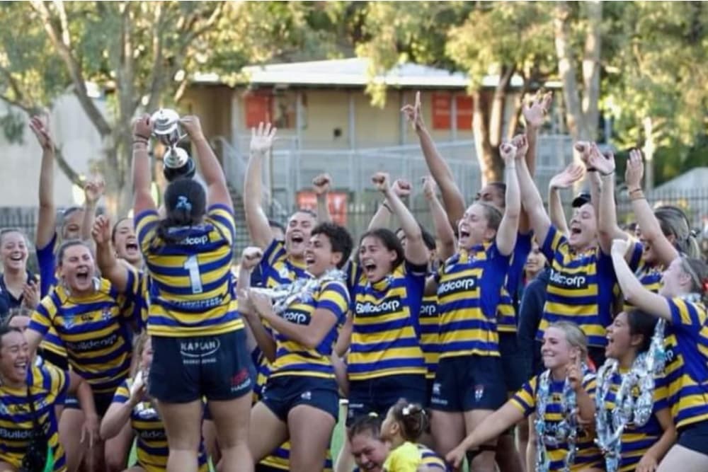 Uni celebrate taking out the Jack Scott Cup title. Photo: @kailaniltaa/IG