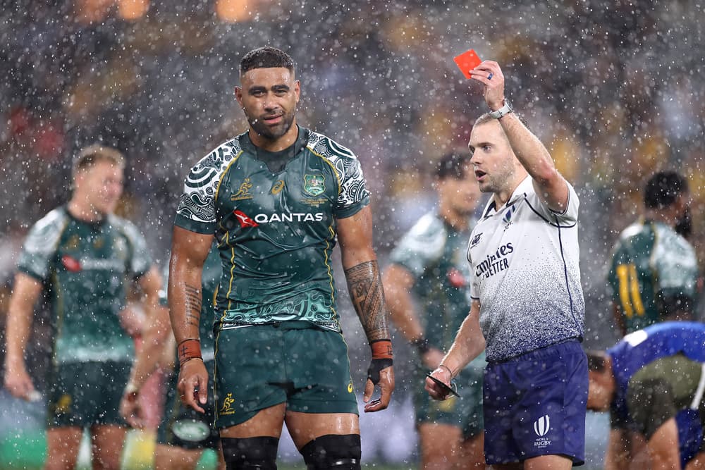 Salakaia-Loto received a red card during the Wallabies final test of 2020. Photo: Getty Images