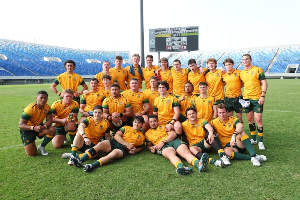 Australia A Schoolboys at Kumagaya in Japan. Photo: Naoki Morita, AFLO Sport