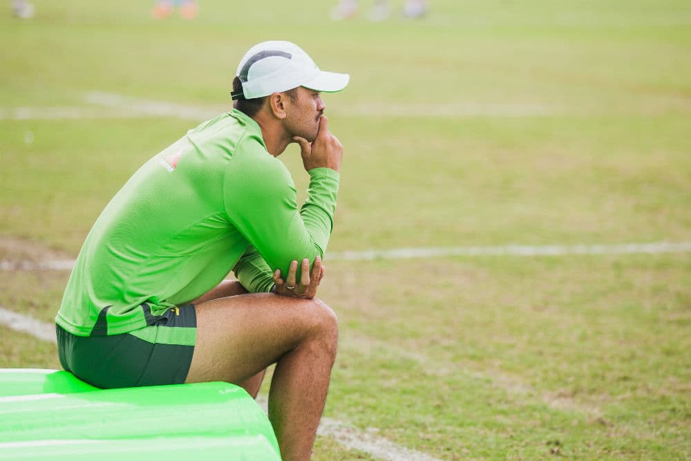 Karmichael Hunt was a spectator at training again on Thursday. Photo: ARU Media/Brian Hook