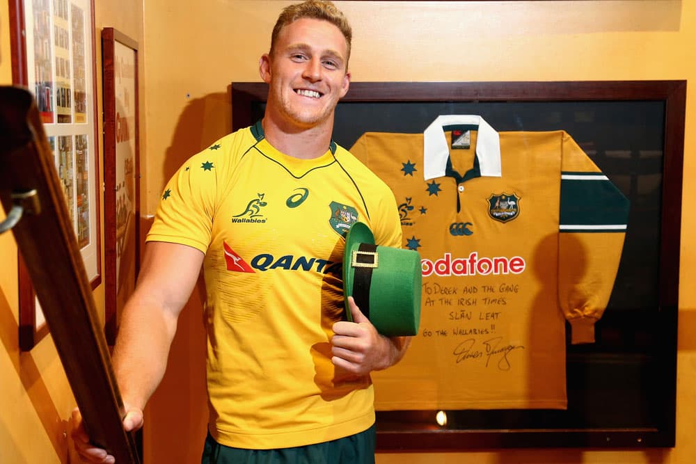 Reece Hodge and the Wallabies may have a naming rights sponsor for the June Series against Ireland. Photo: Getty Images