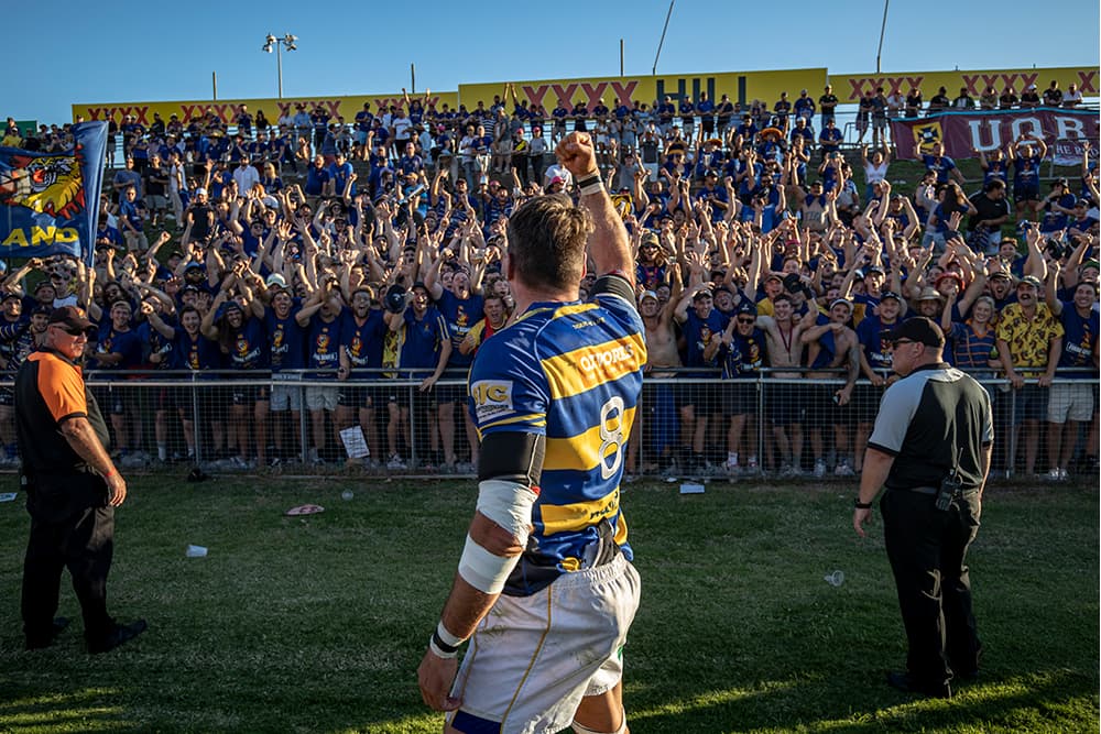 Retired Easts and Wallabies Captain Ben Mowen celebrates Hospital Cup Victory in 2020 | Brendan Hertel